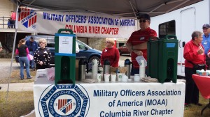 L to R: Marilyn Casteel, Beth Brown, Frank Hill. Chapter provided 30 gallons of FREE Starbucks coffee