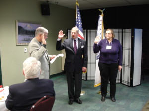 WSCOC President, "Slots" Installs CRC Chapter President, Dave Casteel, and Secretary, SaleySue Boley at annual business meeting Feb 20, 2014. Each officer's term is two years.