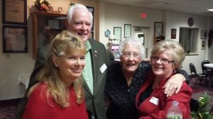 Christmas Scholarship Social at 40et8 (L-R) Charlene Dahlen, John Donnelly, Liz Cross, Marilyn Casteel