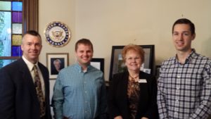 1VP Jeremy Baenen (left), and President Evelyn Brady, meet with David Hodges and Bryan Stebbins on Senator Murray's staff
